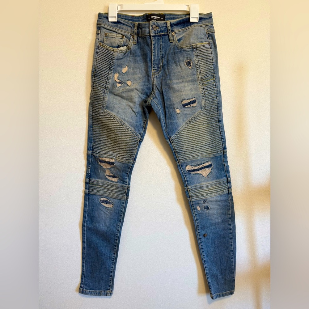 Represent Distressed Skinny Jeans